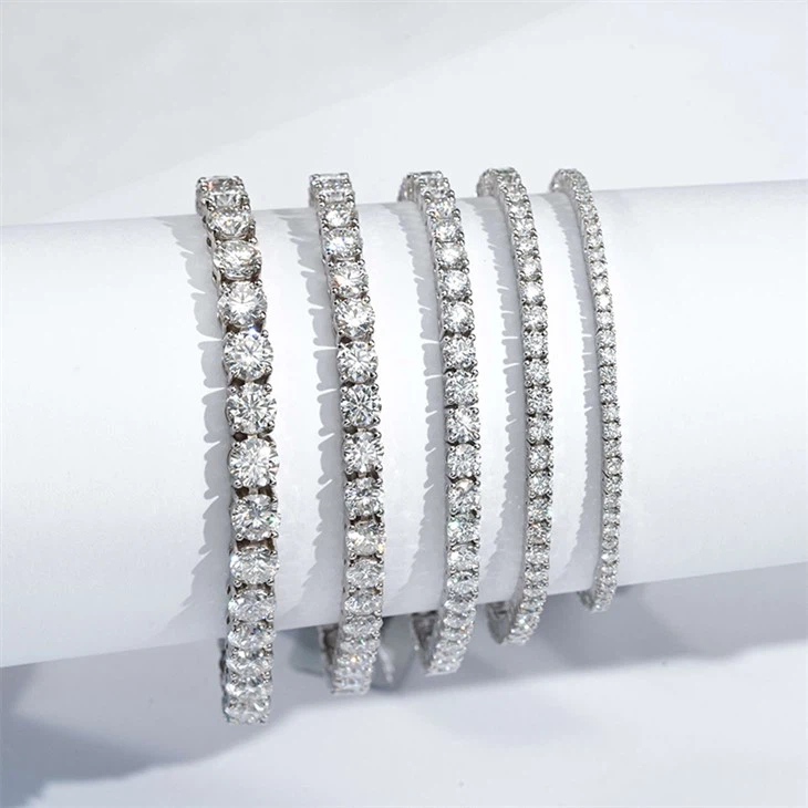 High Quality 3mm 4mm 5mm DEF Moissanite Tennis Bracelet